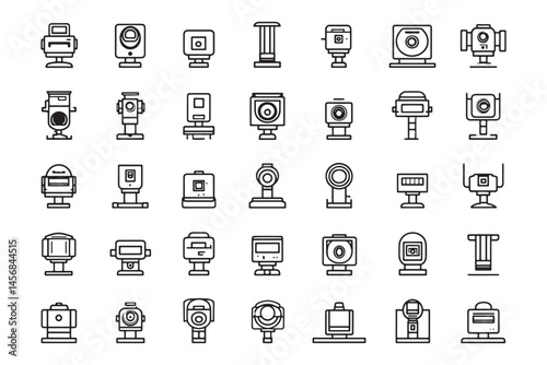 Camera Gimbal Minimal Line Art