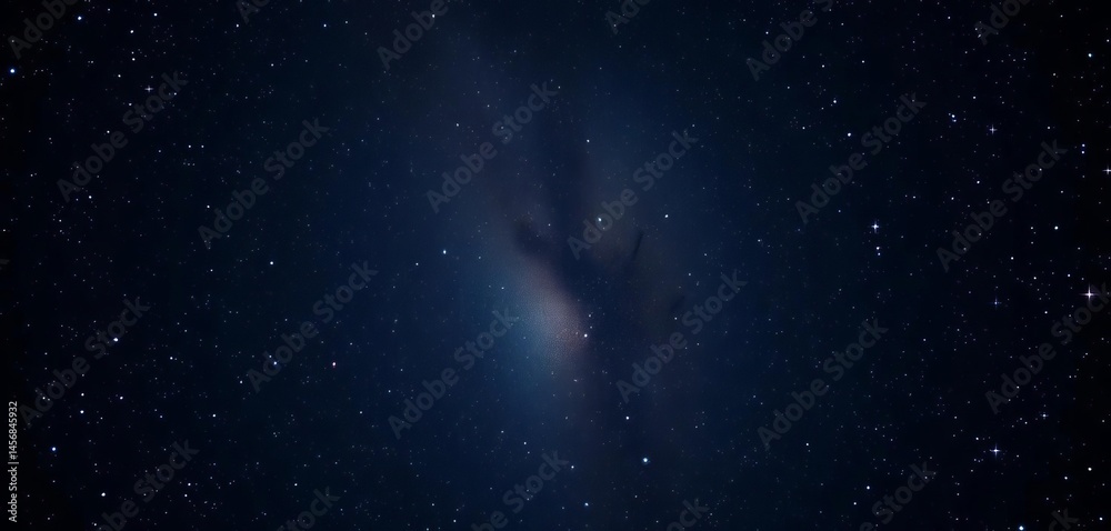 Fototapeta premium Distant galaxy, countless twinkling gray stars on dark background, celestial body, image
