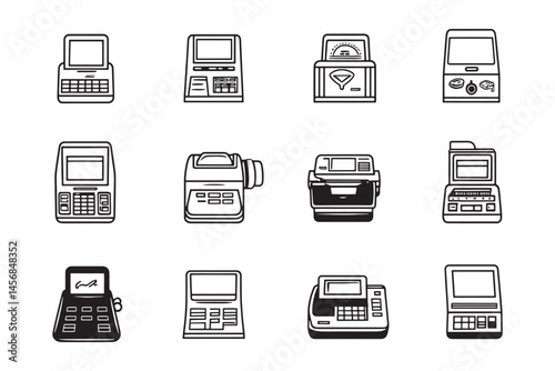 Cash Register Minimalist Line Icon