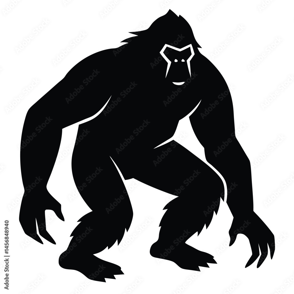 Fototapeta premium Powerful Gorilla Silhouette A Striking Vector Illustration