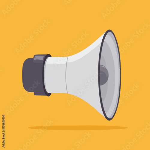White and Grey Megaphone Announcement Icon Illustration. Vector Image
