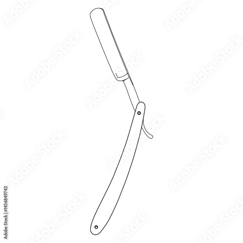 Straight Razor line art vector design. Straight Razor outline illustration design.
