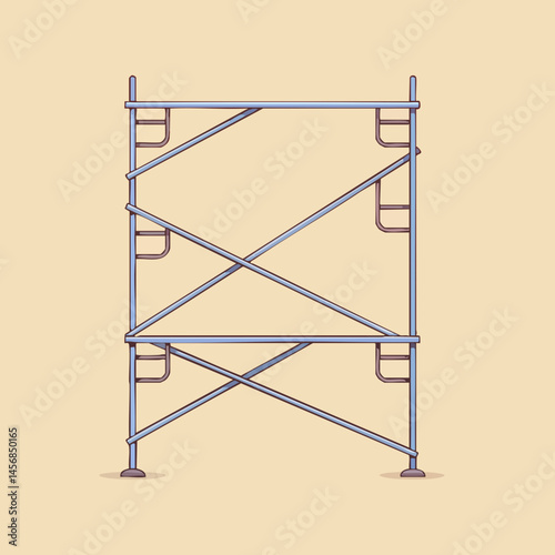 Scaffolding Structure Diagram Illustration. Vector Image