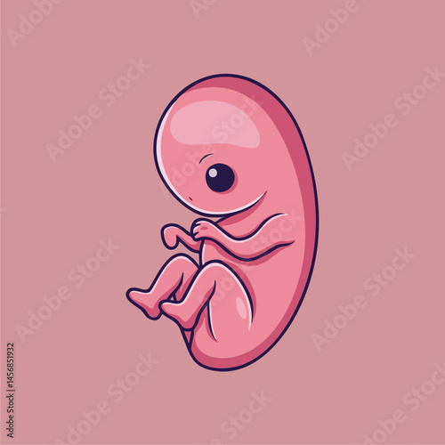 Cartoon Fetal Development Illustration. Vector Image