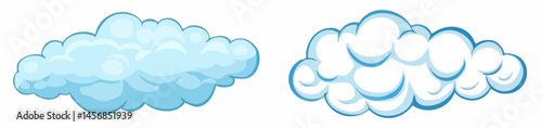 Cartoon Cloud Shapes Set Illustration. Vector Image