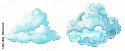 Cartoon Cloud Shapes Set Illustration. Vector Image