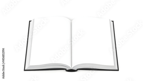 Open blank book on white surface still life minimalist close-up conceptual ideas