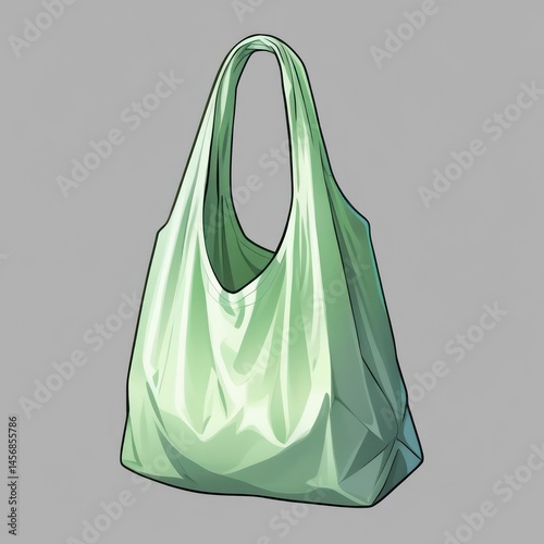 A stylish green handbag, a vector illustration, an isolated fashion accessory