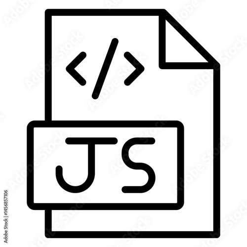 JavaScript File Vector Line Icon Design