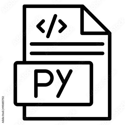 Python Code Vector Line Icon Design