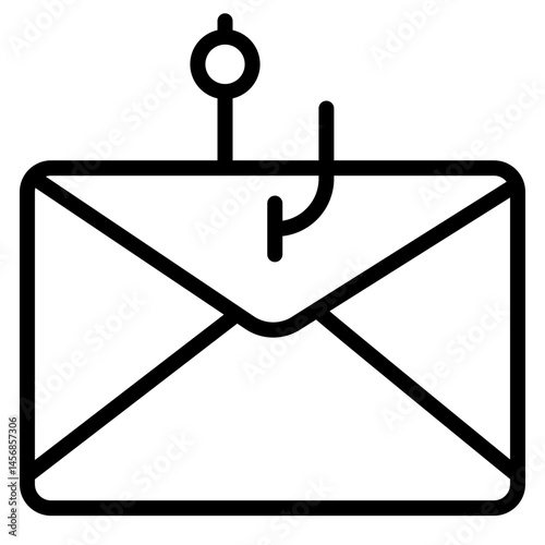 Phishing Attack Vector Line Icon Design
