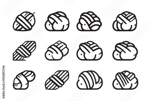Challah food icon minimalist design