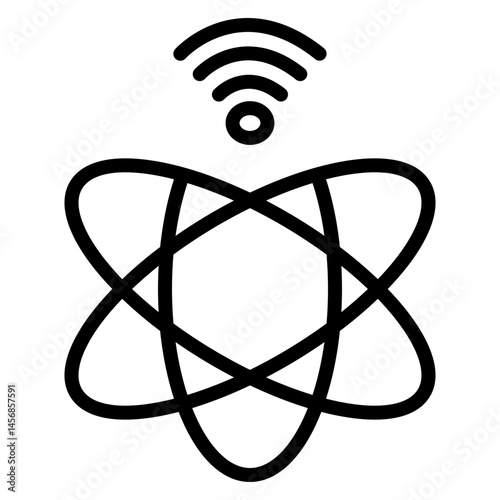 Quantum Internet Vector Line Icon Design