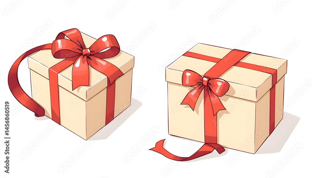 Obraz premium Unwrapping joy gift boxes celebration festive atmosphere illustrative art whimsical view delightful concept