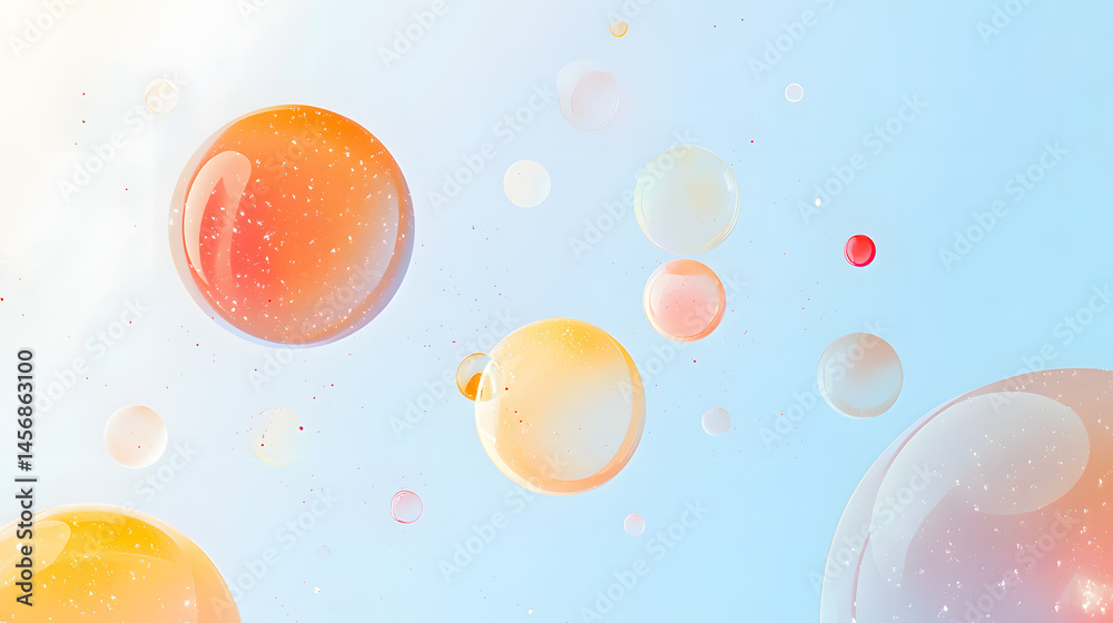 Fototapeta premium bubbles, water, bubble, illustration, soap, light, blue, air, vector, color, design, circle, sky, ball, wallpaper, pattern, texture, transparent, liquid, drop, pink, decoration, sphere, round, winter