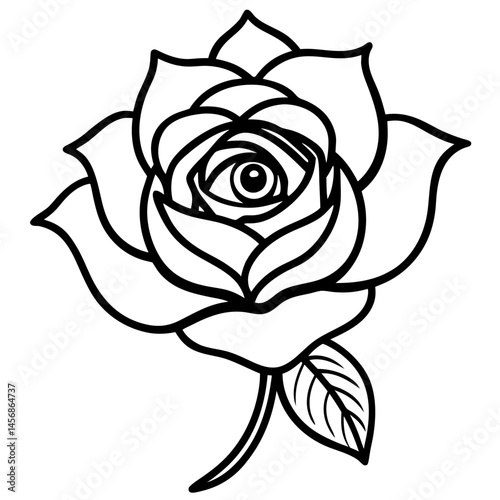 Surreal Rose with Eyes Embedded in Petals