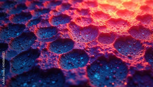 Intricate tessellation of hexagons in vibrant hues, texture, mosaic