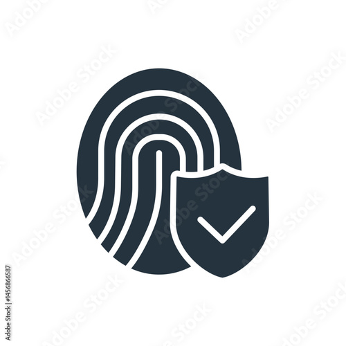 fingerprint security icons isolated on White Background. Flat style design