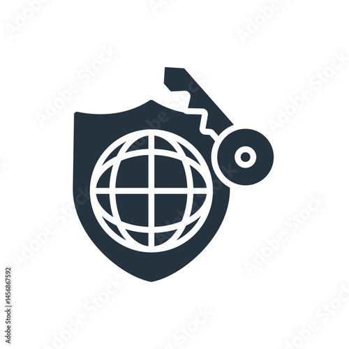 security access shield  icons isolated on White Background. Flat style design