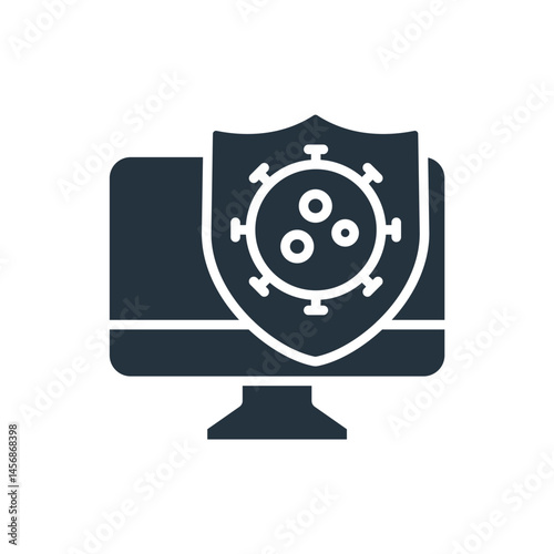 anti virus protection icons isolated on White Background. Flat style design