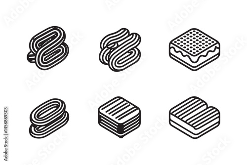 Churros Minimalist Line Art Icon