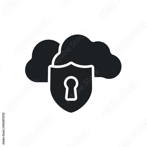 data cloud security icons isolated on White Background. Flat style design
