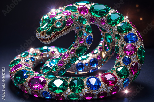 snake jewellery with gems and diamonds