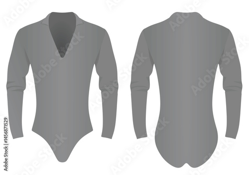 Grey bodysuit shirt. vector illustration