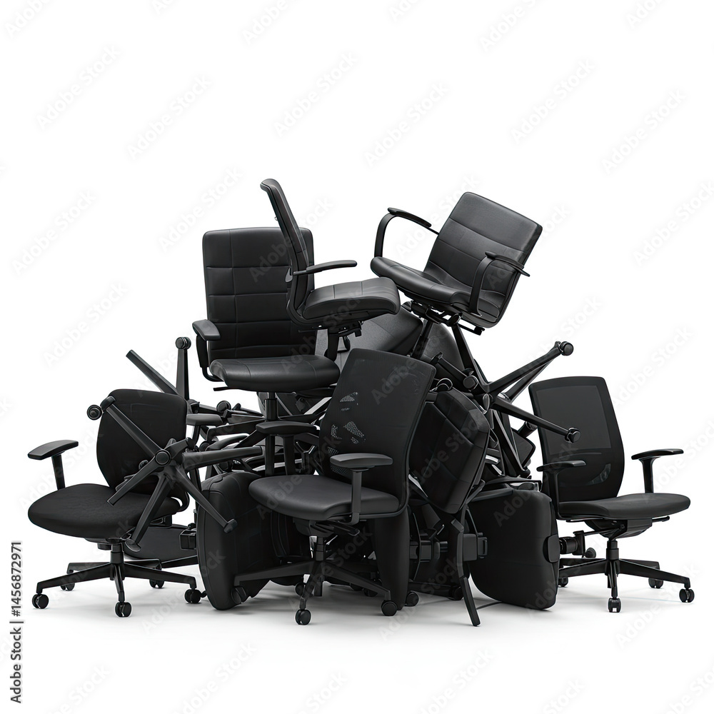Naklejka premium black office chairs