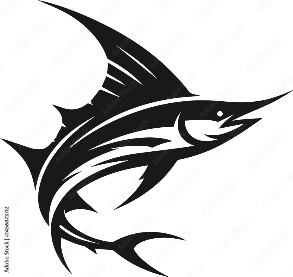 Fototapeta premium Swordfish silhouette vector
