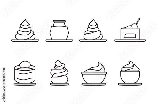 Clotted Cream Simple 2D Line Drawing