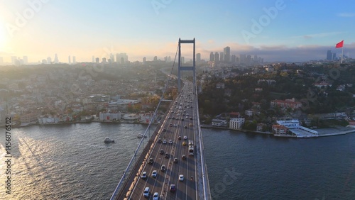 Canvas Print 15 July Martyrs Bridge over the Bosphorus - Istanbul.