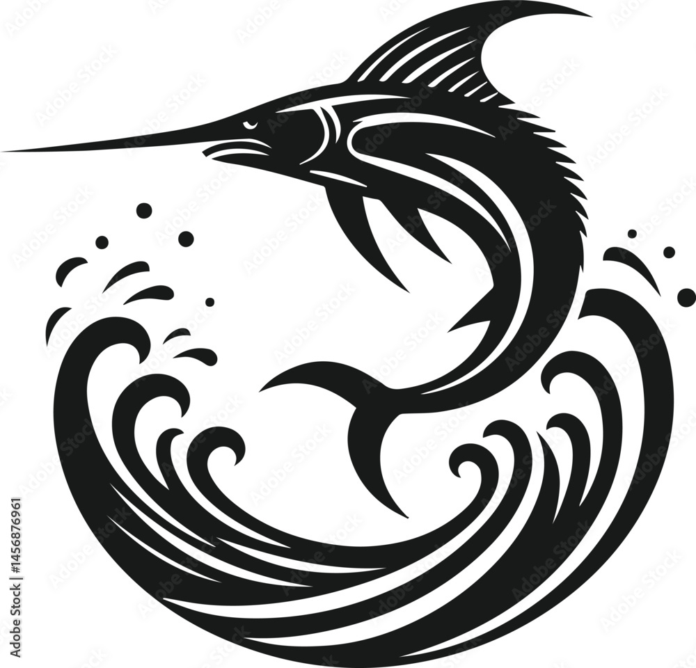 Fototapeta premium Swordfish silhouette vector