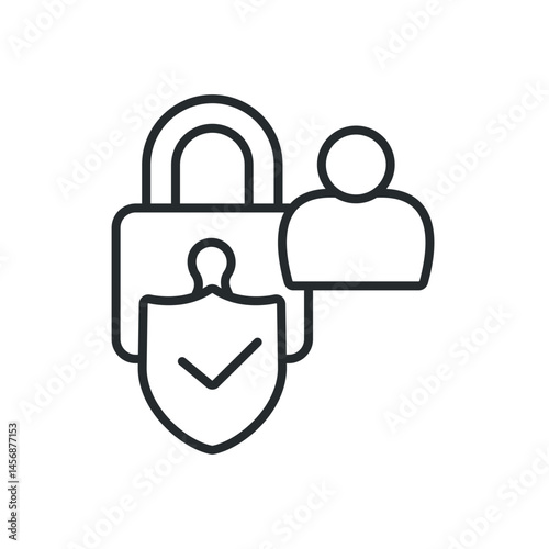 protected identity icons isolated on White Background. Flat style design