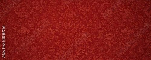 Intricate red damask wallpaper, opulent design , repeating, elegant