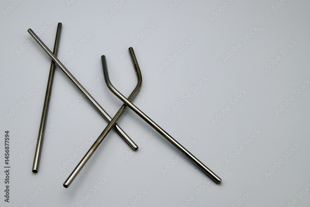 four stainless steel straws to reuse instead of plastic four stainless steel straws to reuse instead of plastic