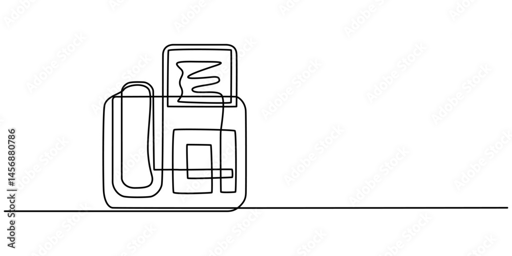 fax machine icon continuous one line drawing, Fax Machine line icon, Fax Line Icon, Printer One line drawing on white background, One single line drawing of digital printer for company business style. fax machine icon continuous one line drawing, Fax Machine line icon, Fax Line Icon, Printer One line drawing on white background, One single line drawing of digital printer for company business style.