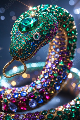 snake jewellery with gems and diamonds