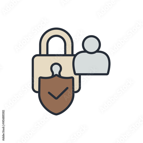 protected identity icons isolated on White Background. Flat style design