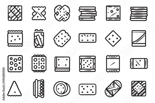 Crackers Minimalist Snack Icon Art