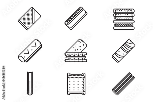 Crackers Simple Food Outline Drawing