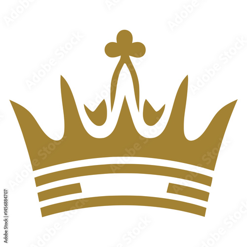 Golden crown vector icon symbolizing royalty and achievement