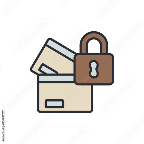 secured credit cards icons isolated on White Background. Flat style design