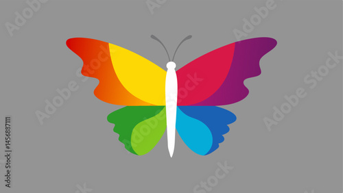 Butterfly Aging A colorful butterfly that transforms from vibrant colors on one side into a gray and wilted version on the other showing the deterioration of beauty in nature and