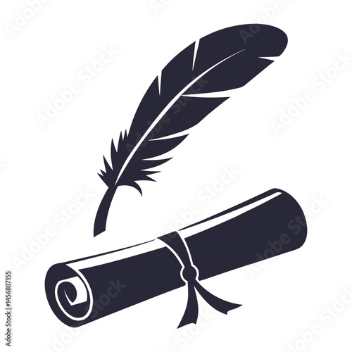 Quill and Scroll Logo for Writing and Education.