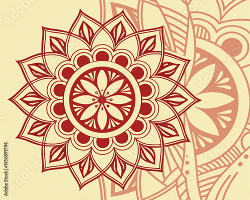 Dual Tone Mandala Red Gold