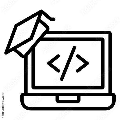 Tableau sur toile Business Bootcamp Vector Line Icon Design