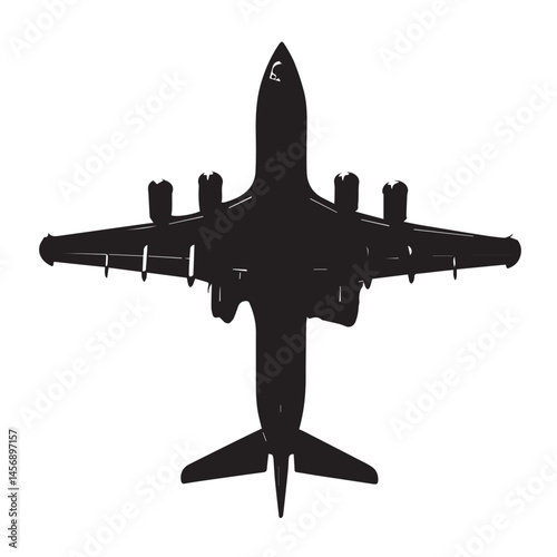 Minimalist Airplane Silhouette Vector