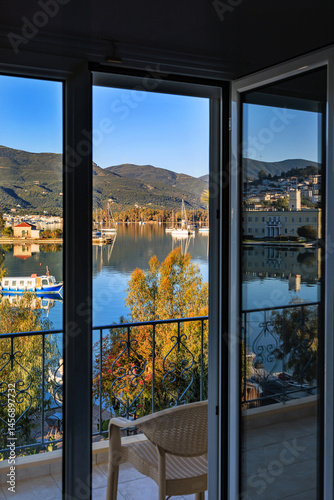 Morning View from Balcony in Poros, Greece