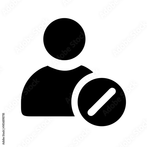 Blocked user profile icon, for app design